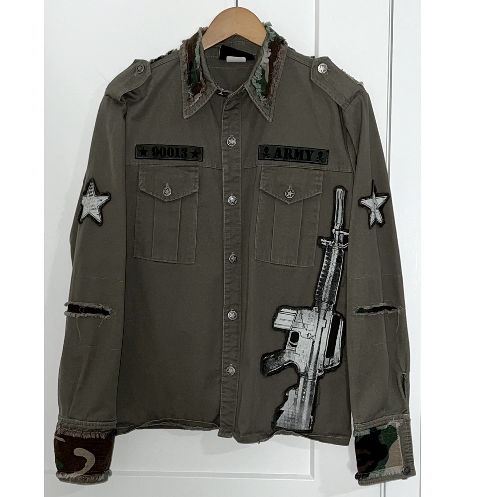 Vintage Rare Y2K Serious Clothing Company Military Style Shirt